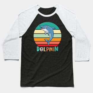 Vintage Retro Dolphin Baseball T-Shirt